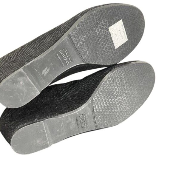 Stuart Weitzman Women Black textured Wedge Pumps Heels 6.5M Work Office Shoes - Picture 5 of 12